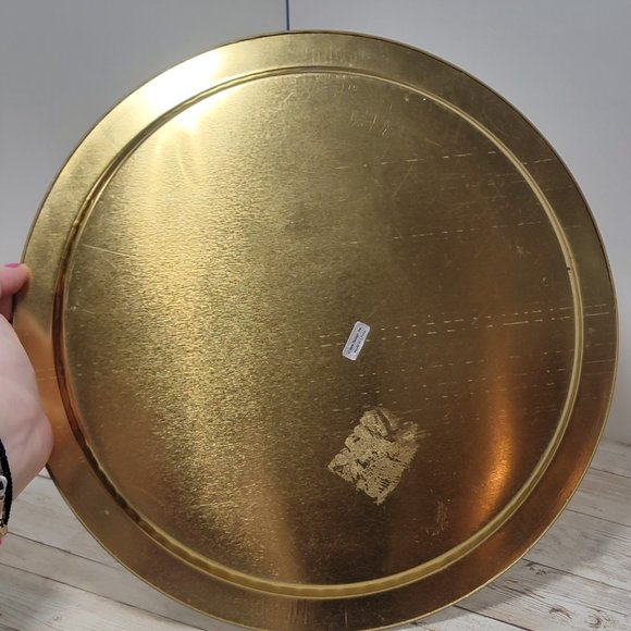 Vintage Currier And‎ Ives Tin Tray Circle 13" Serving - Picture 6 of 7